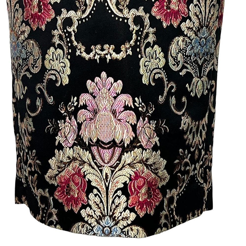 Nicole Miller Collection Black Gold Baroque Print Strapless Corset Dress - Picture 11 of 14